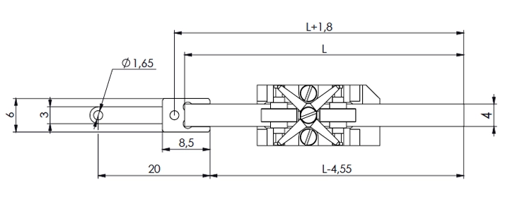 Legs Linear LL10D drawing top view